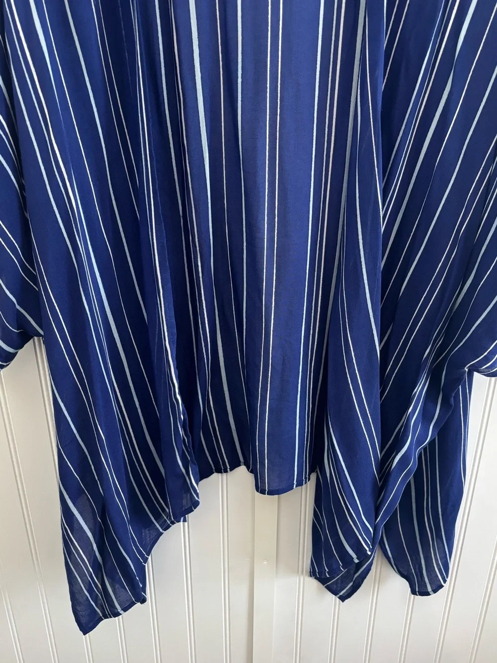 Nordstrom Blue Striped Sheer Kimono Cardigan Cover Up One Size